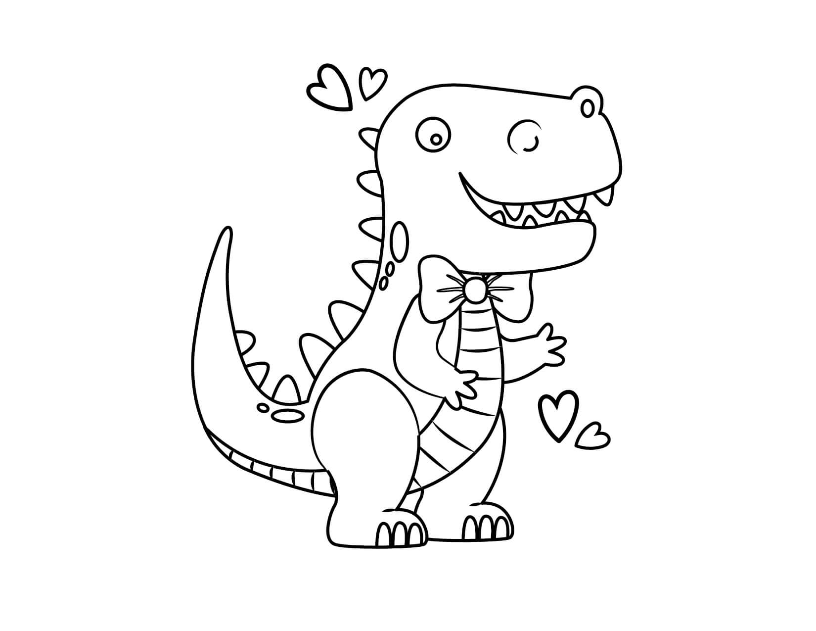 T-Rex Apaixonado para colorir