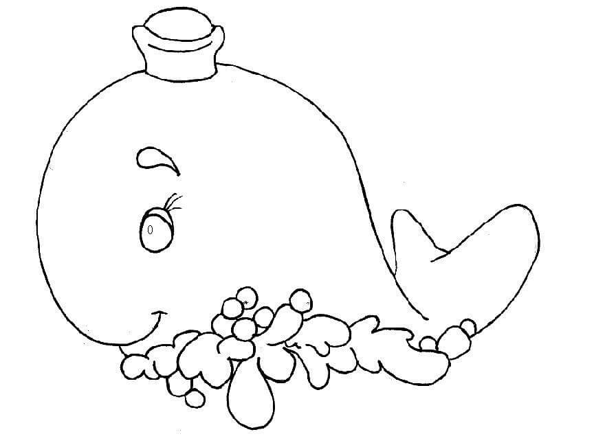 Desenhos de Agradável Baleia para colorir