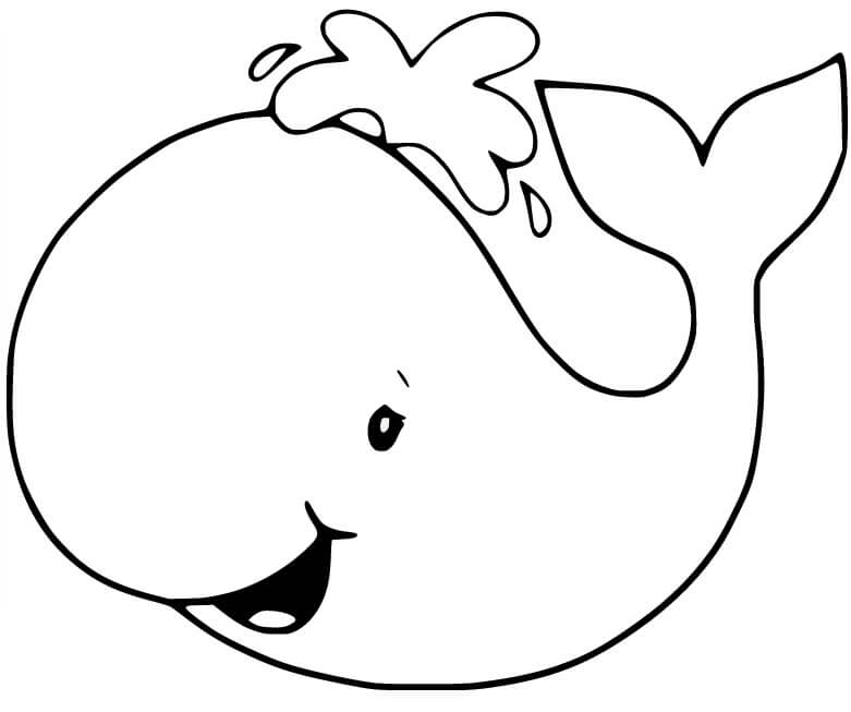 Baleia Engraçada dos Desenhos Animados para colorir