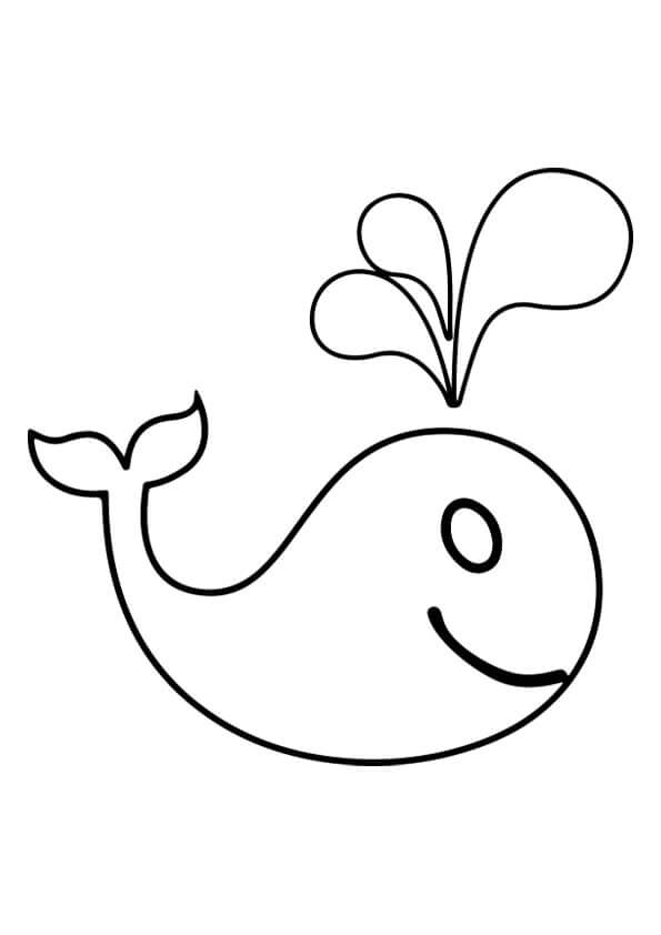 Desenhos de Baleia Fácil para colorir