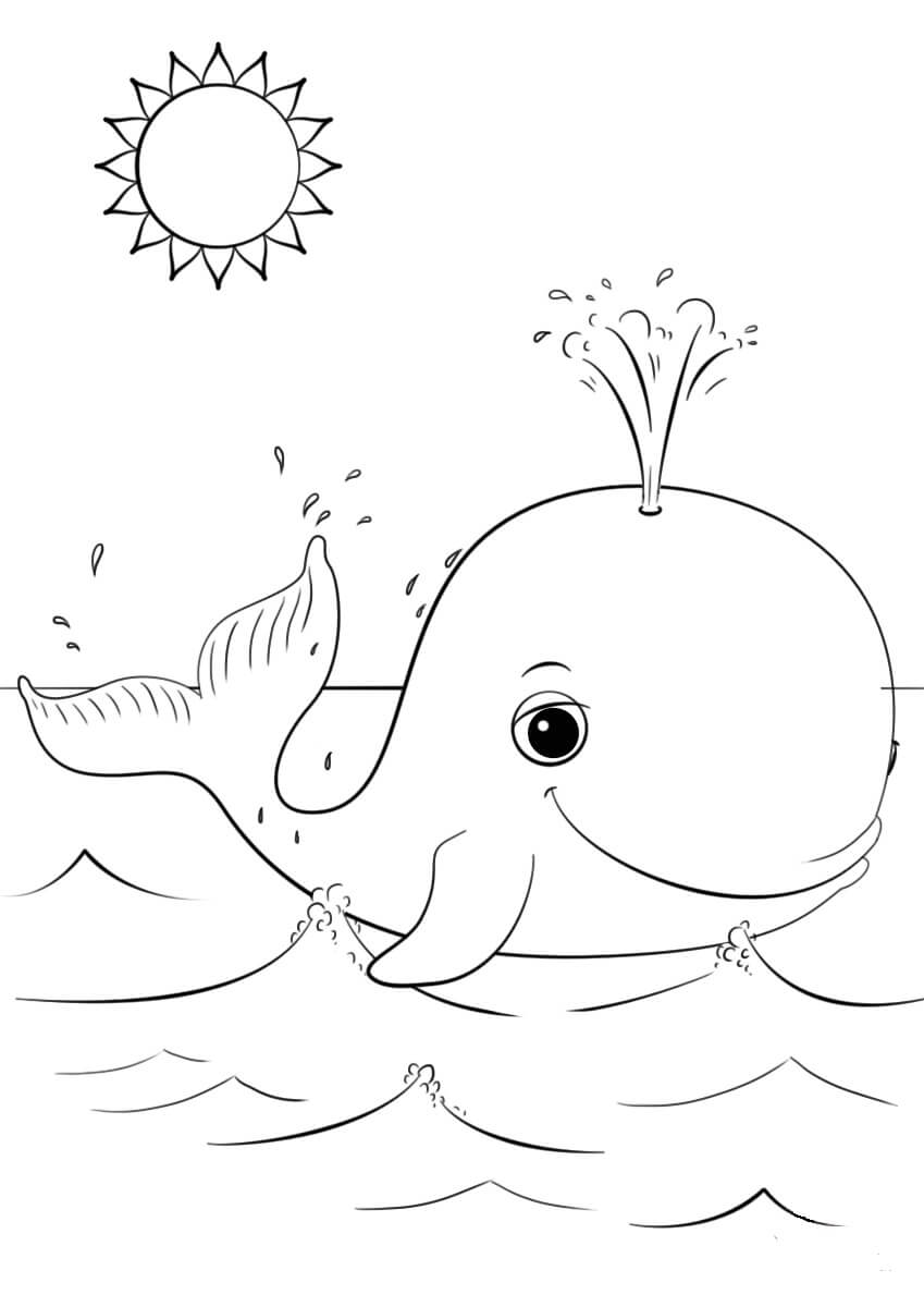 Desenhos de Baleia Feliz para colorir