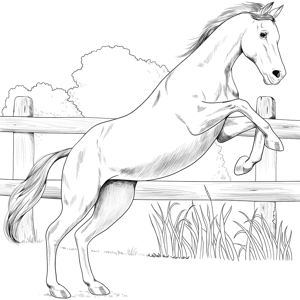 Cavalo Anglo-árabe para colorir