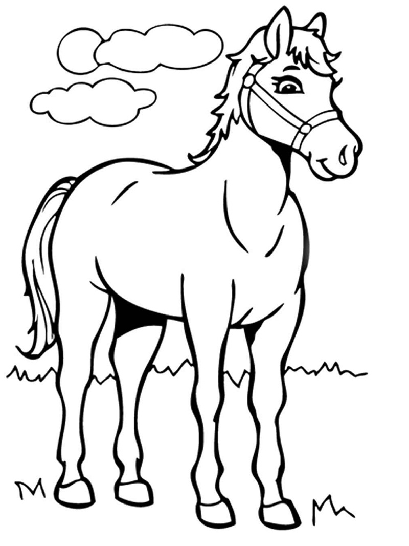 Cavalo de Desenho Animado para colorir