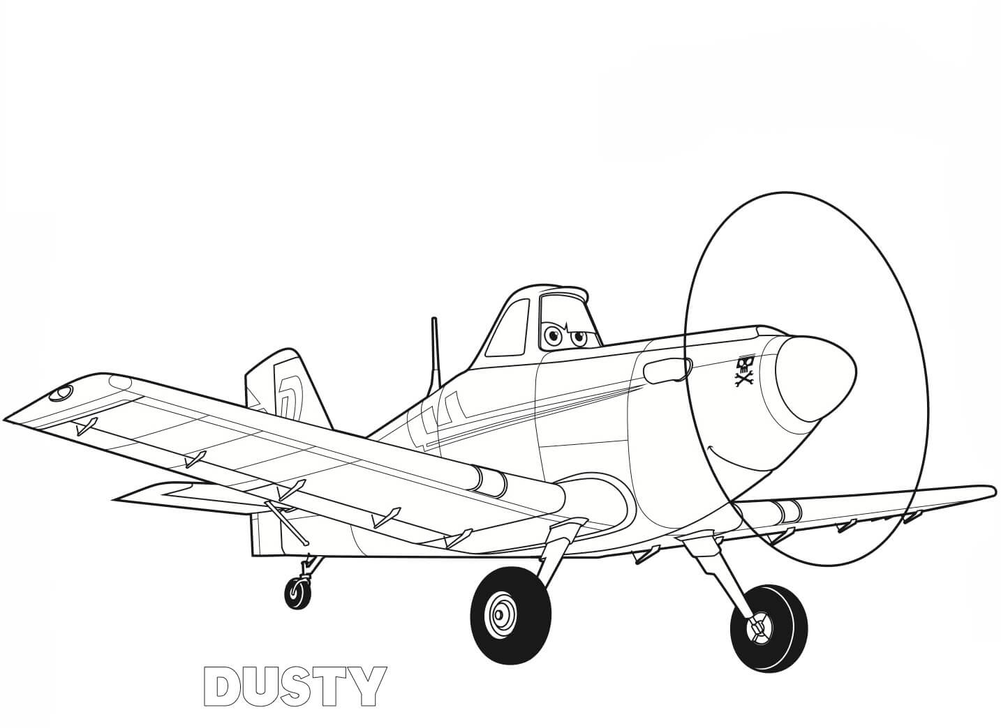 Avião Dusty para colorir