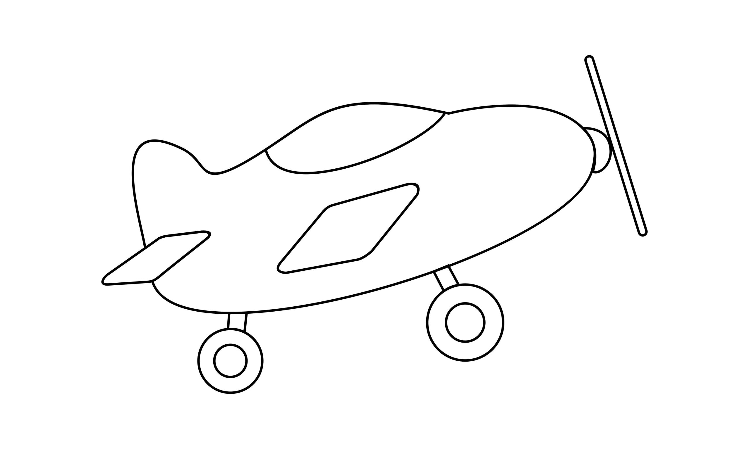 Desenhos de Avião Fácil para colorir