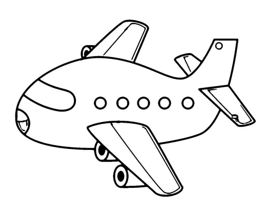 Avião Fofo para colorir