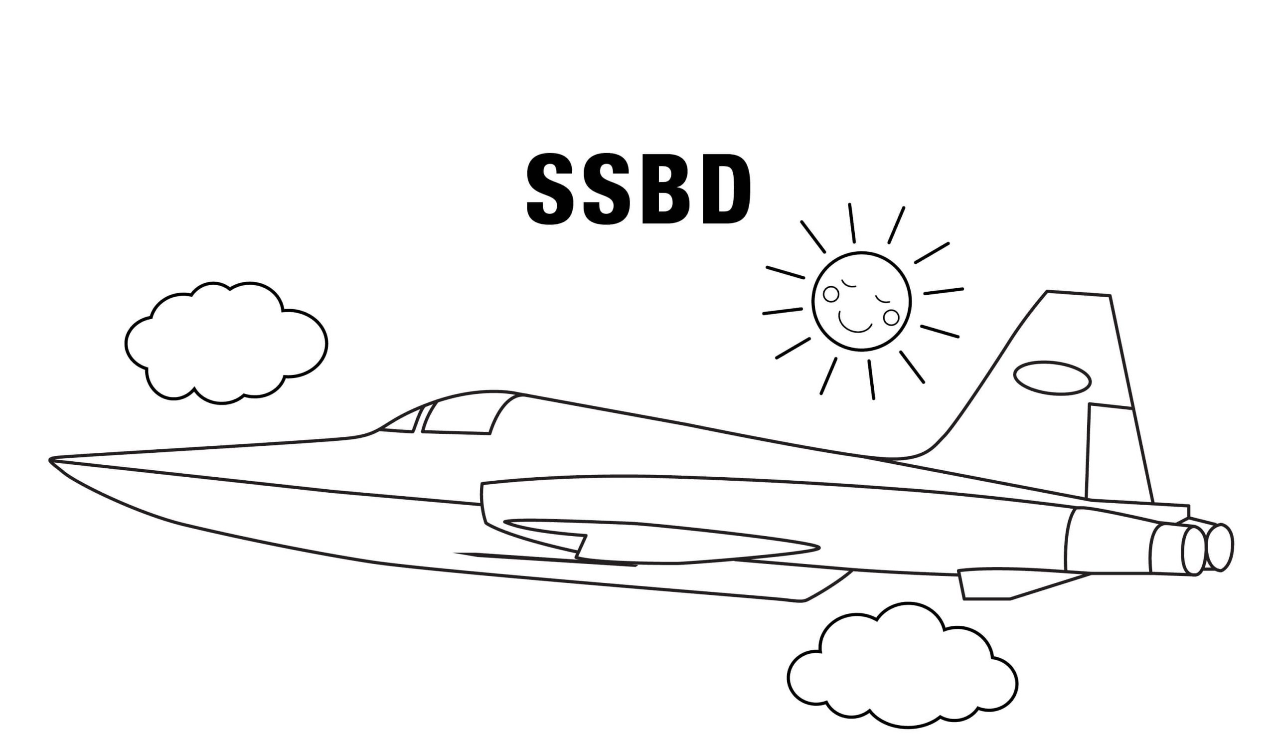 Avião SSBD para colorir