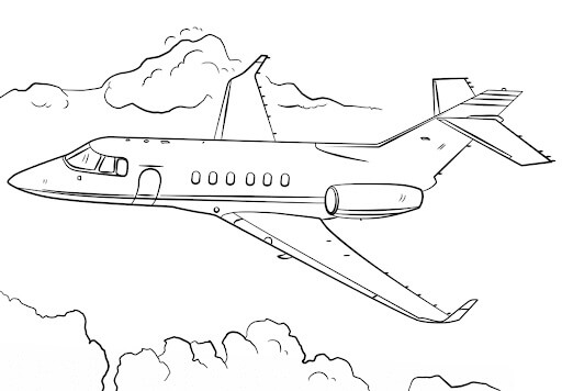 Desenhos de Avião a Jato para colorir