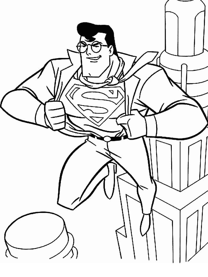 Ação do Super-homem 1 para colorir