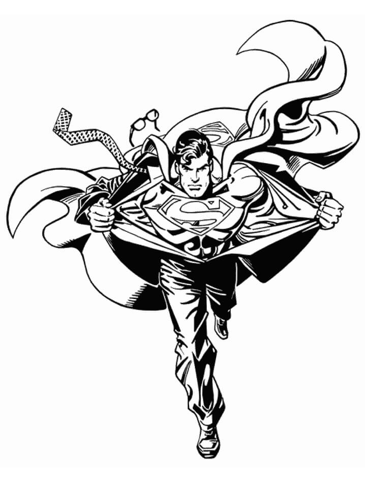 Desenhos de Ação do Super-homem para colorir