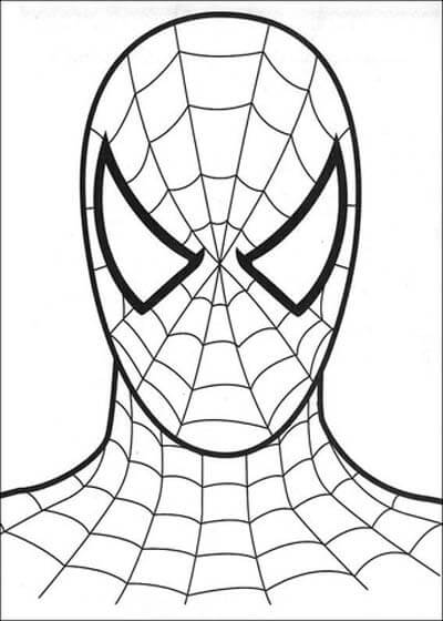Desenhos de Cara do Homem Aranha para colorir