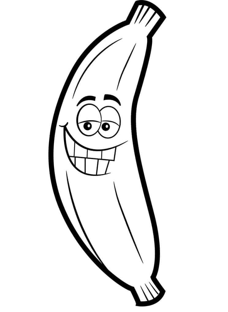 Desenhos de Cartoon Banana Engraçado para colorir