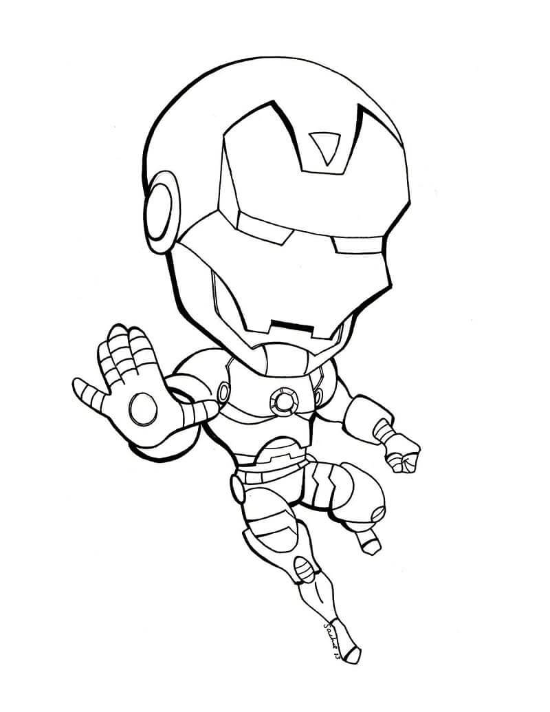 Desenhos de Chibi Homem de Ferro Voando para colorir