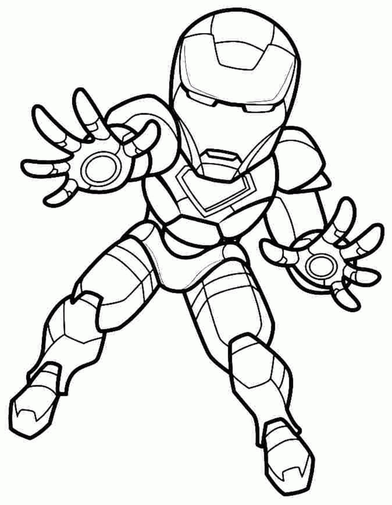 Desenhos de Chibi Ironman Lutando para colorir