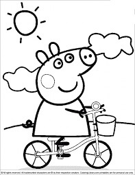 Desenhos de Ciclismo Peppa Pig para colorir
