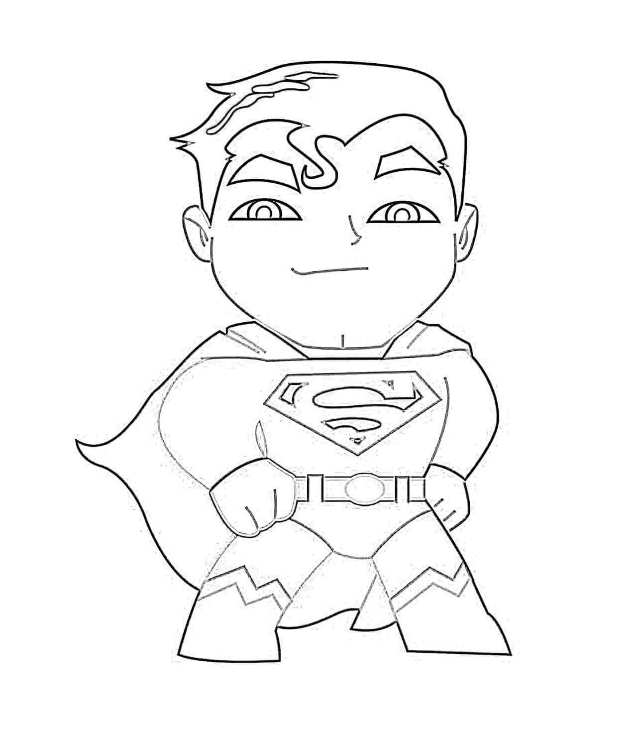 Cool Chibi Super-Homem para colorir