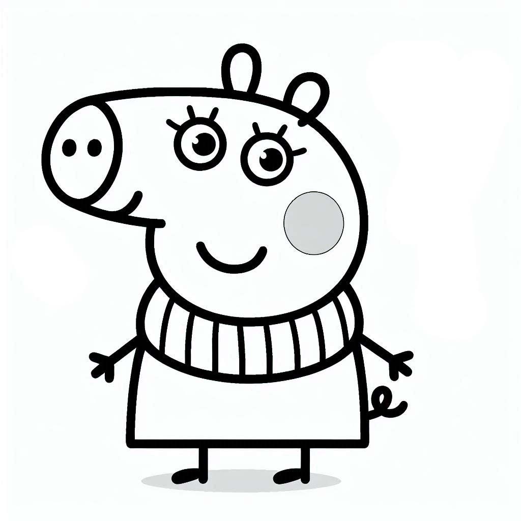 Desenhar Peppa Pig Básico para colorir