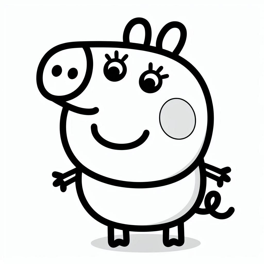 Desenhos de Desenhar Peppa Pig Muito Fofo para colorir