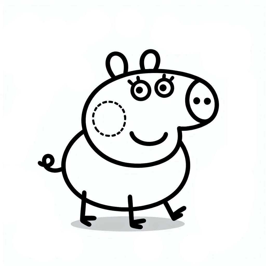 Desenhar Peppa Pig fácil para colorir