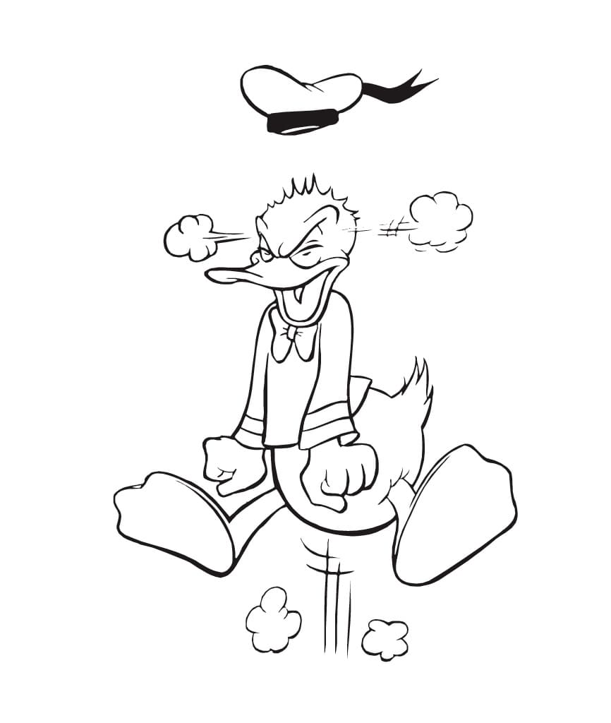 Desenhos de Desenhe o Pato Donald Irritado para colorir