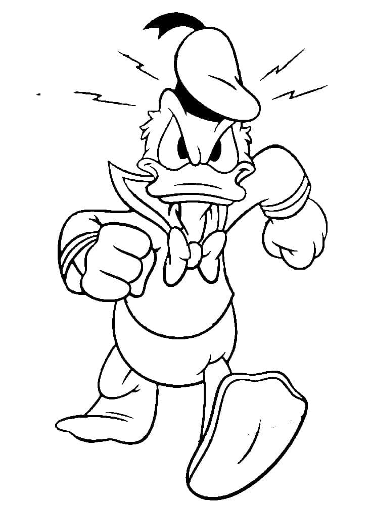 Desenhos de Desenhe o Pato Donald Louco para colorir