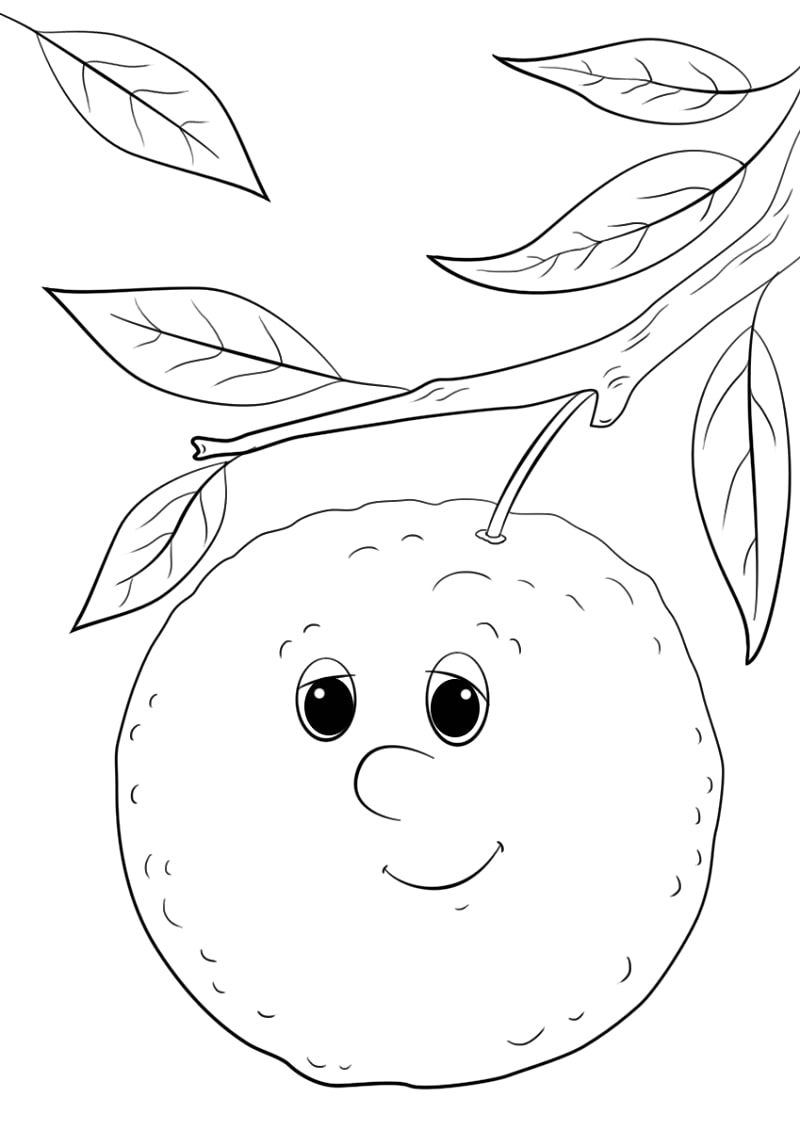 Desenhos de Desenho animado de figura de laranja para colorir