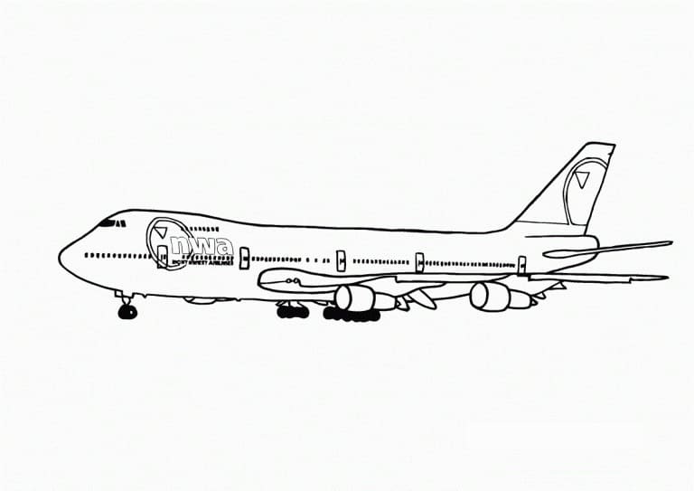 Desenho de um avião para imprimir para colorir