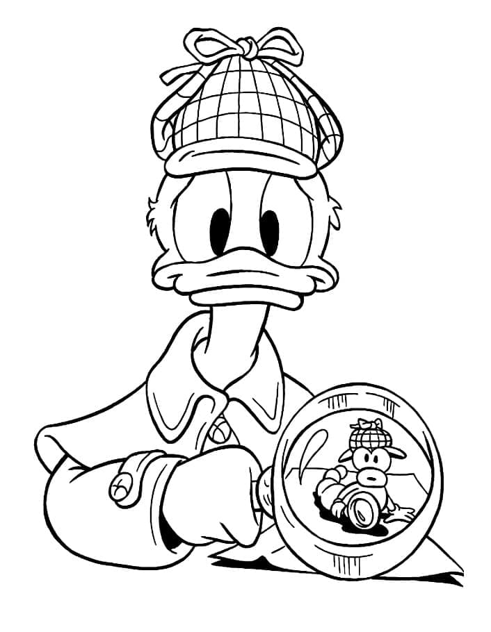 Desenhos de Detetive Pato Donald para colorir