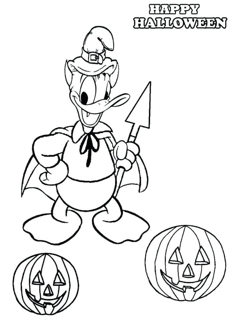 Desenhos de Donald com Abóboras para colorir