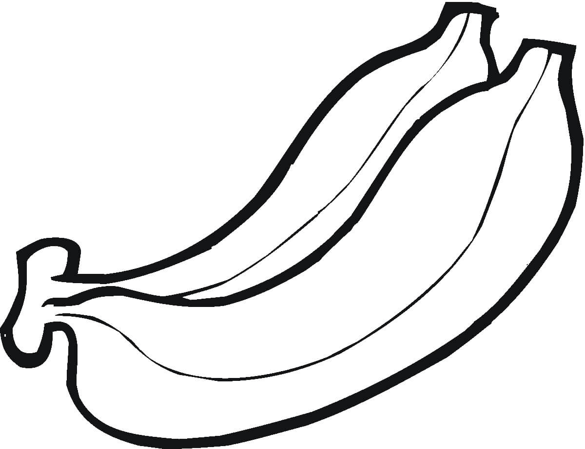 Desenhos de Duas Bananas para colorir
