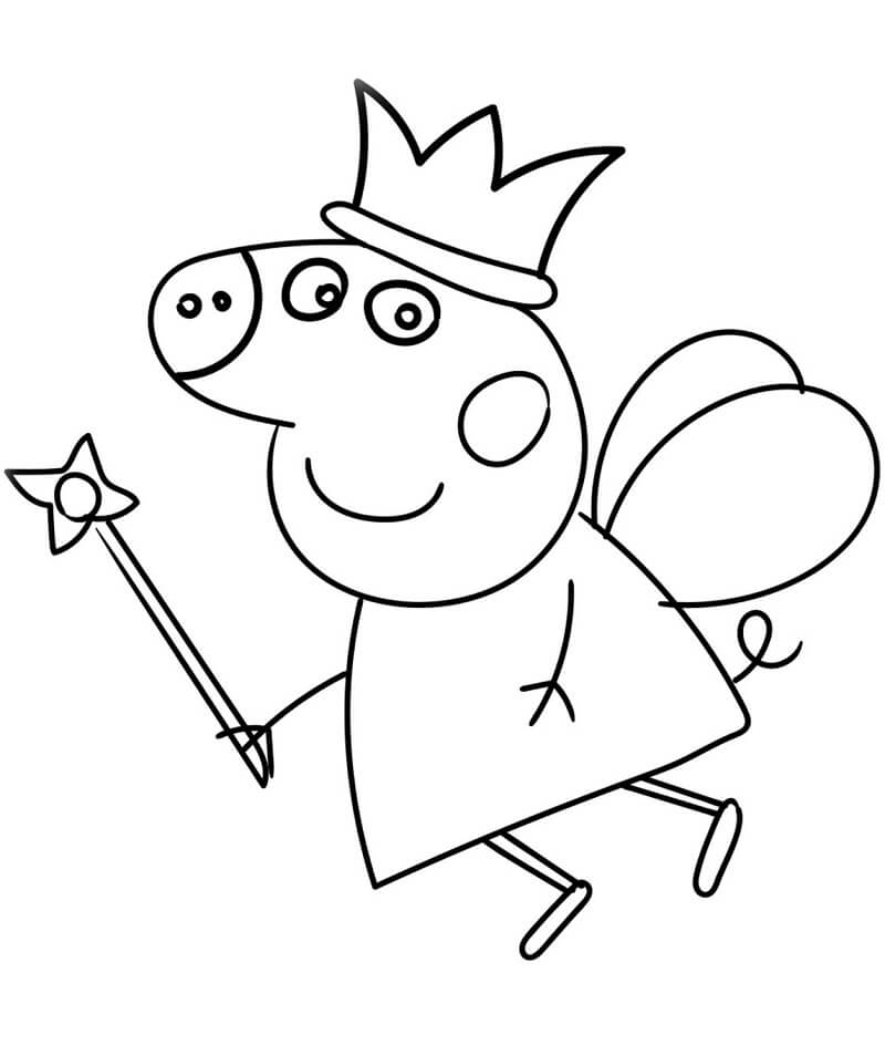 Desenhos de Fada Peppa Pig para colorir
