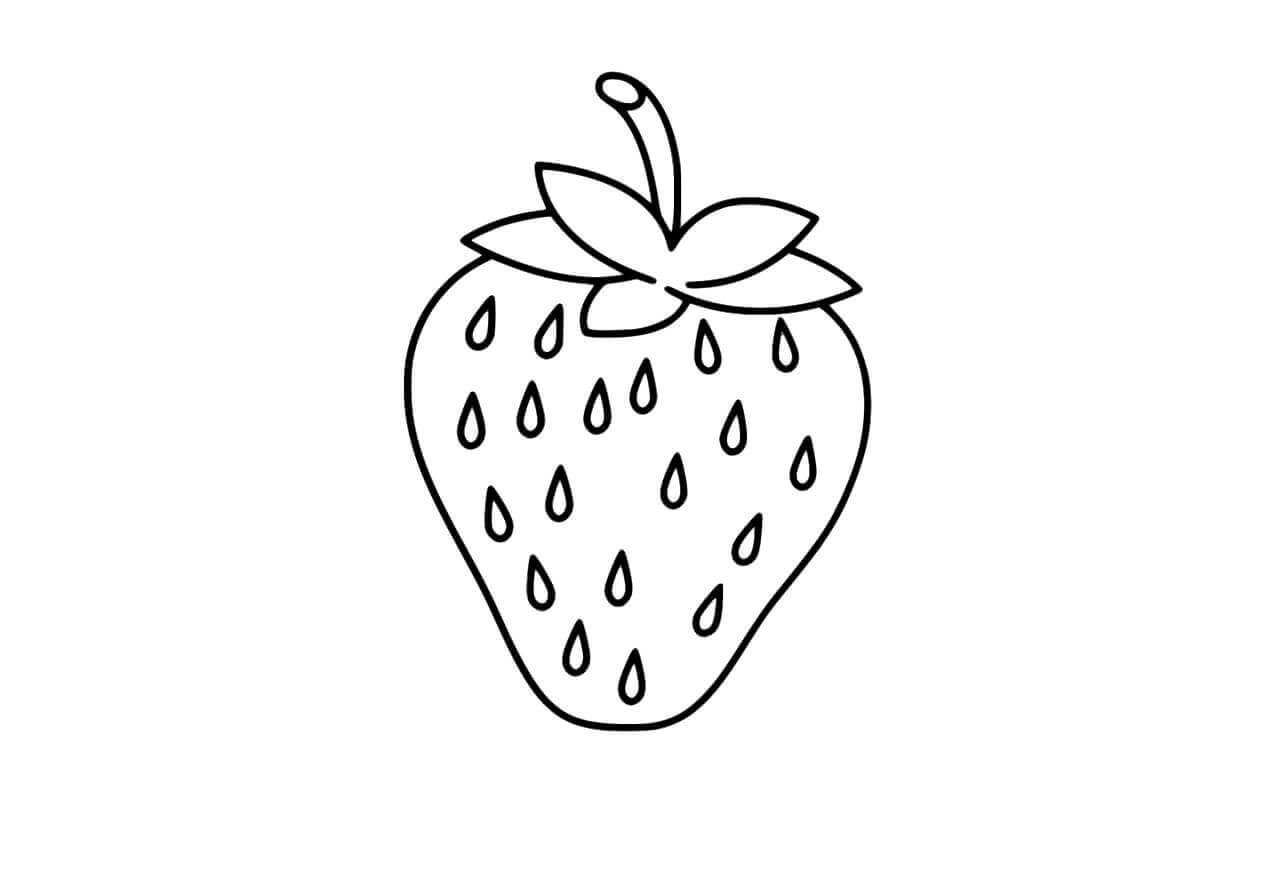 Desenhos de Frutas Morango para colorir