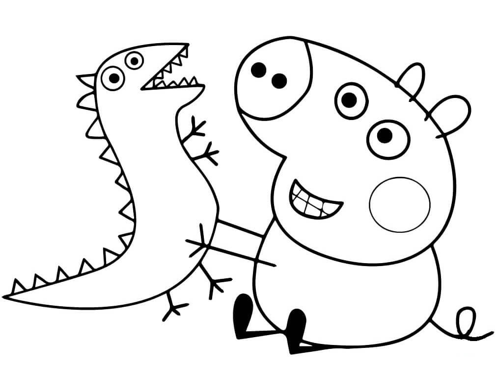 Desenhos de George Pig com Brinquedo para colorir