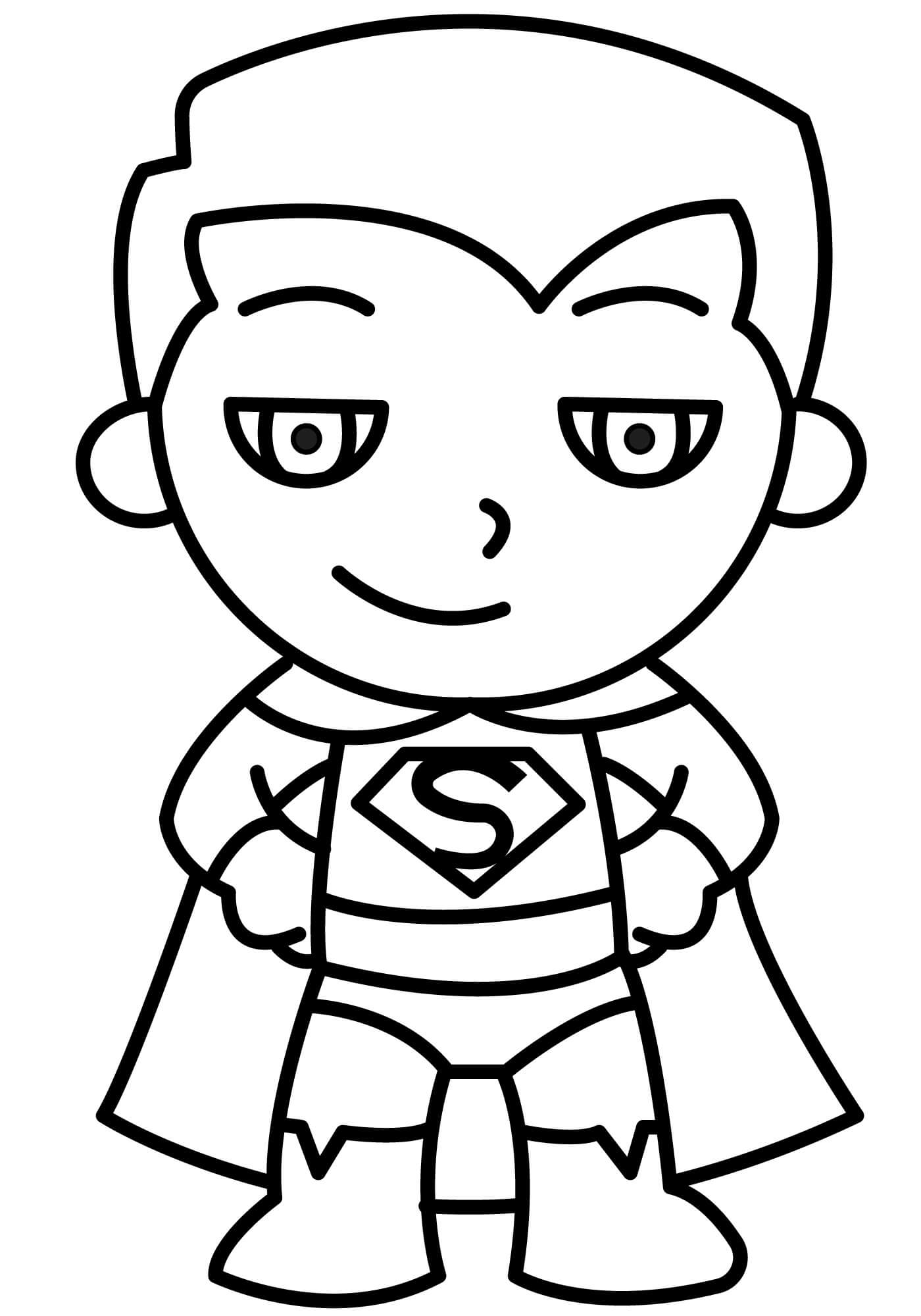 Grande Super-Homem Chibi para colorir