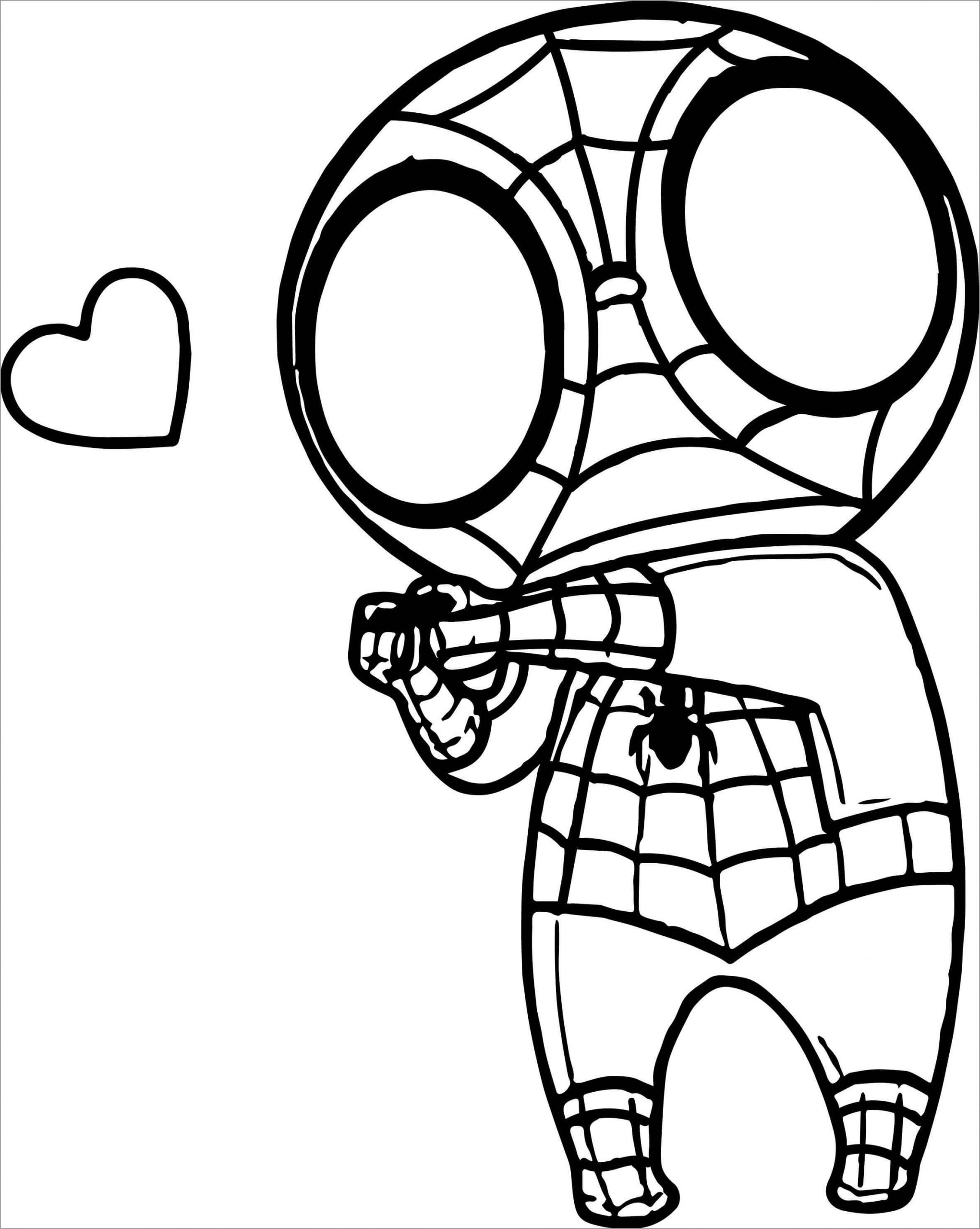 Homem Aranha Chibi Fofo para colorir