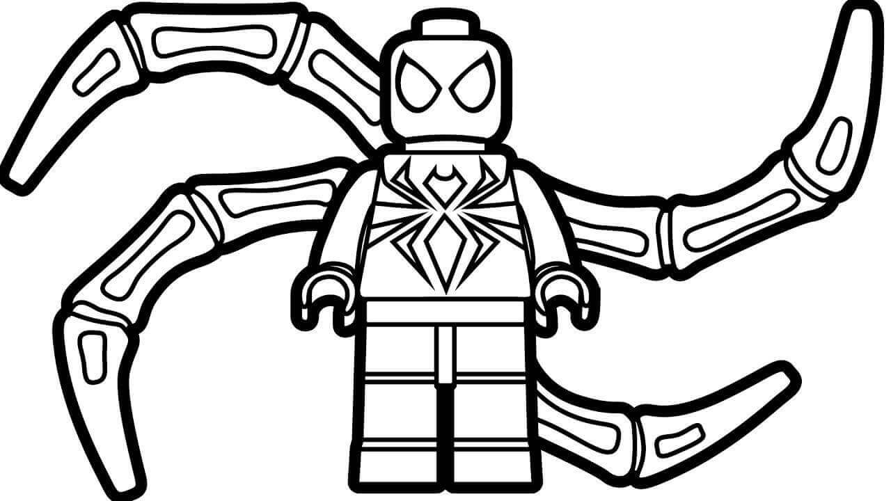 Homem-Aranha de Ferro Lego para colorir