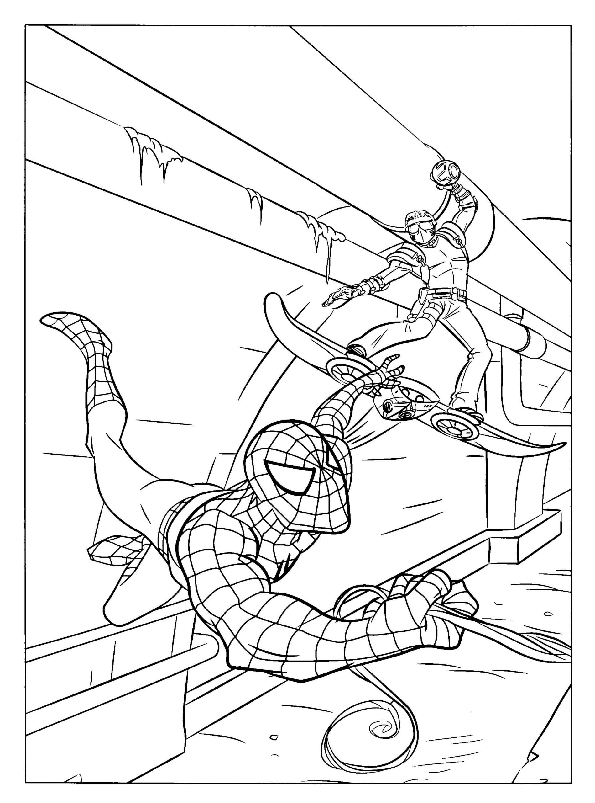 Desenhos de Homem-Aranha vs Duende Verde para colorir