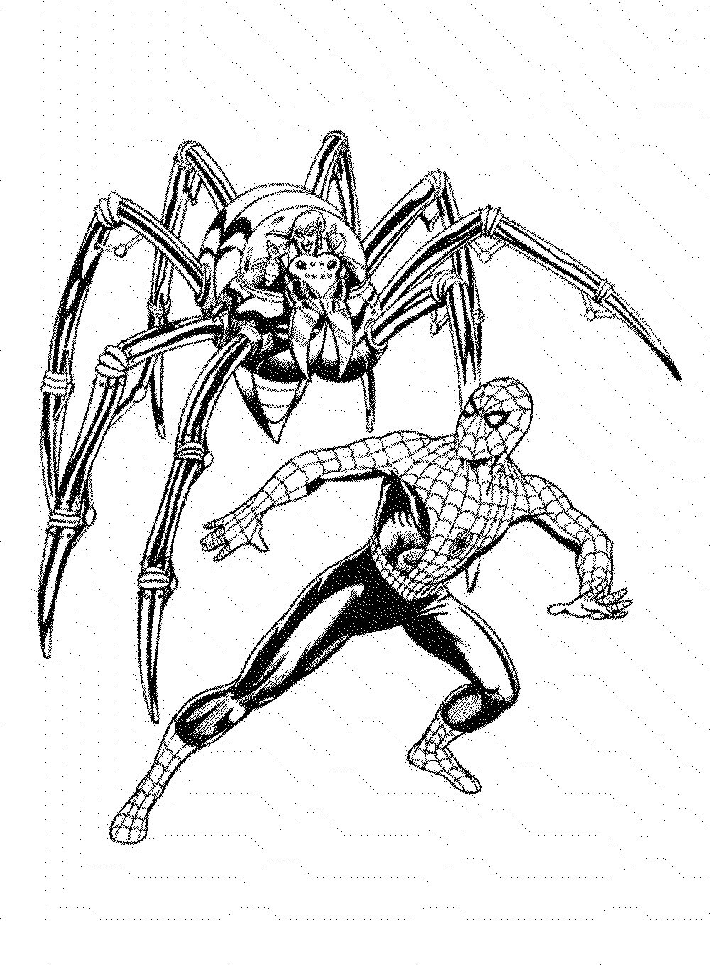 Desenhos de Homem-Aranha vs Monstro Aranha para colorir