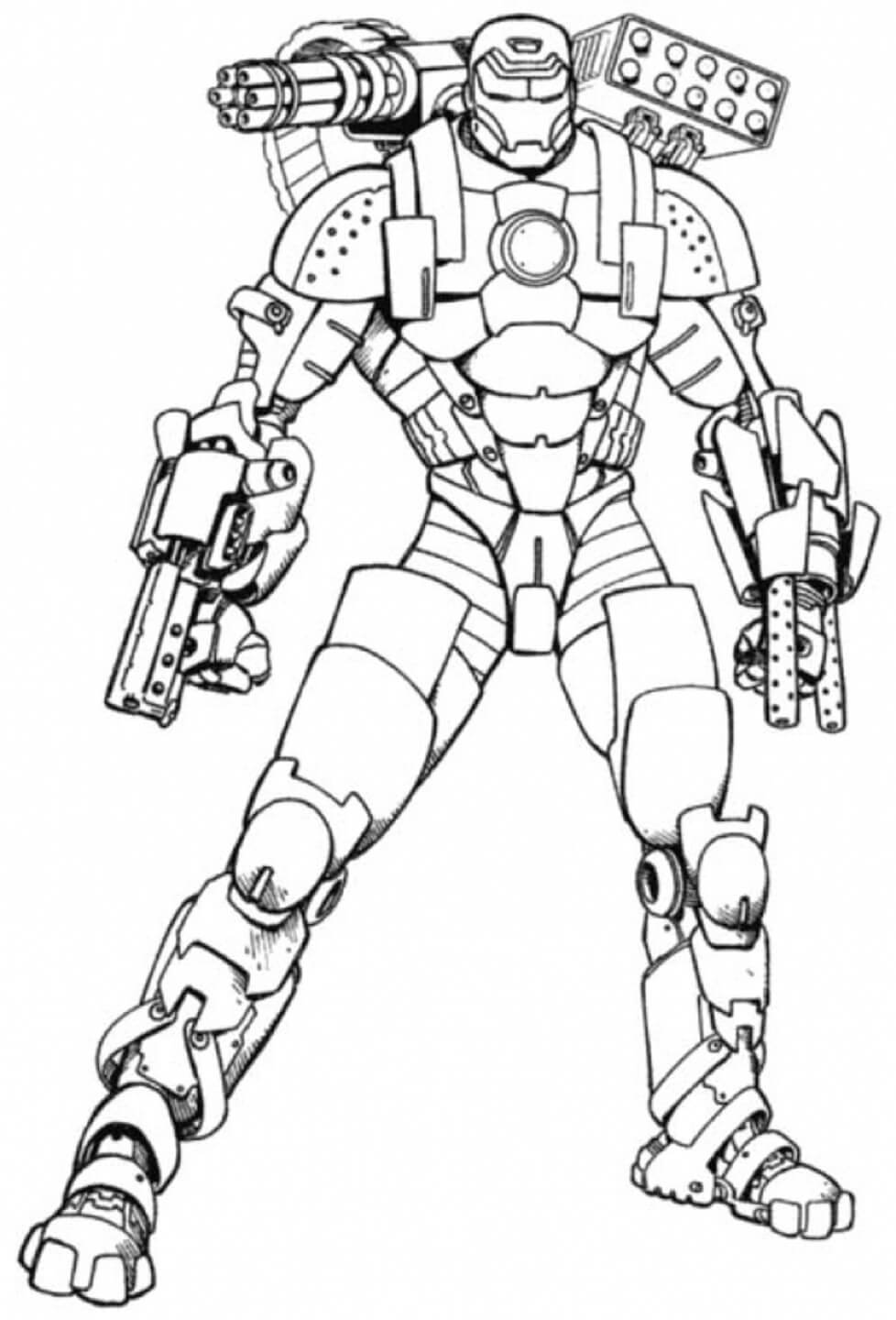 Desenhos de Homem de Ferro com Armas para colorir