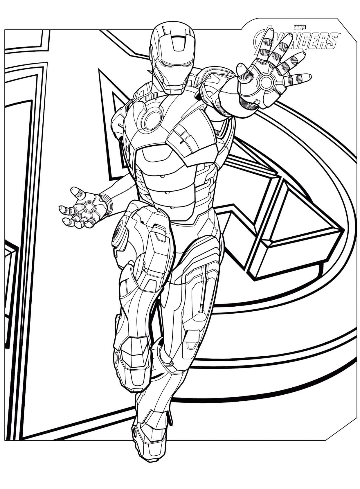 Desenhos de Homem de Ferro em Avengers para colorir