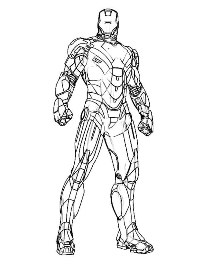 Desenhos de Homem de Ferro em Pé para colorir