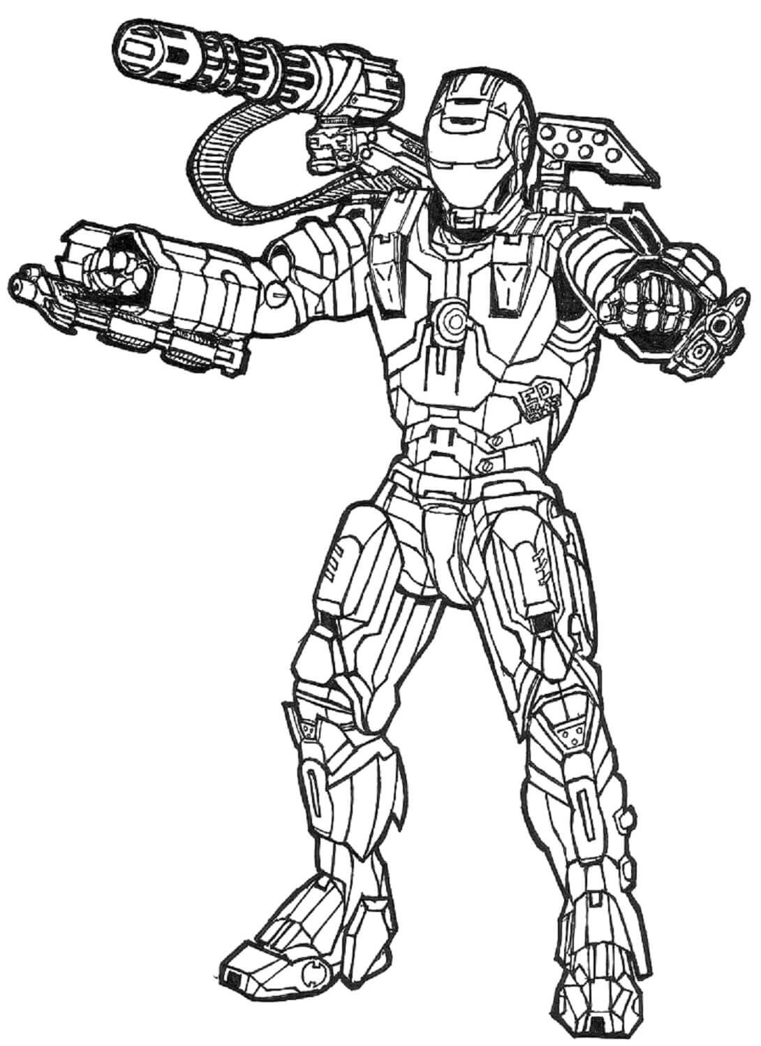 Desenhos de Ironman com Arma para colorir