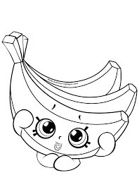 Desenhos de Kawaii Banana Shopkin para colorir