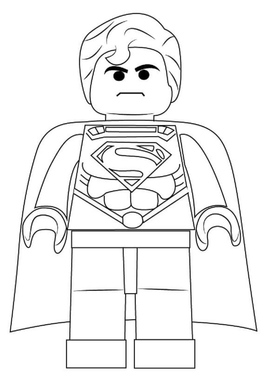 Lego Super-Homem em pé para colorir