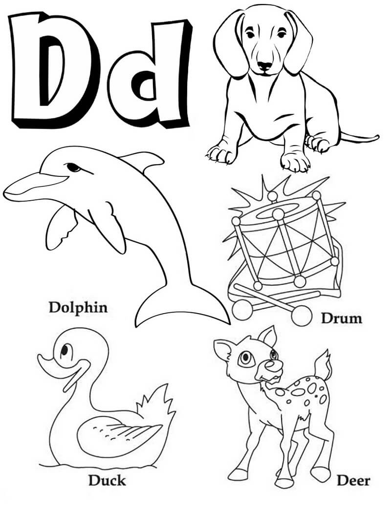 Desenhos de Letra D 12 para colorir