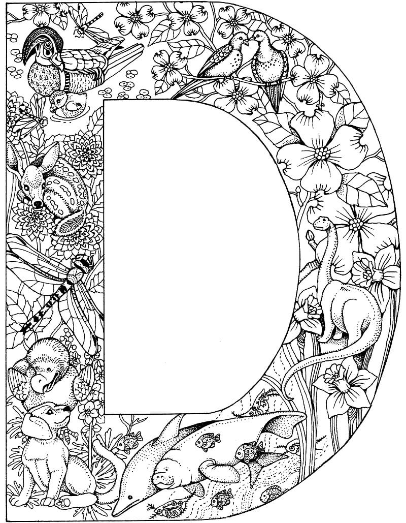Desenhos de Letra D 8 para colorir