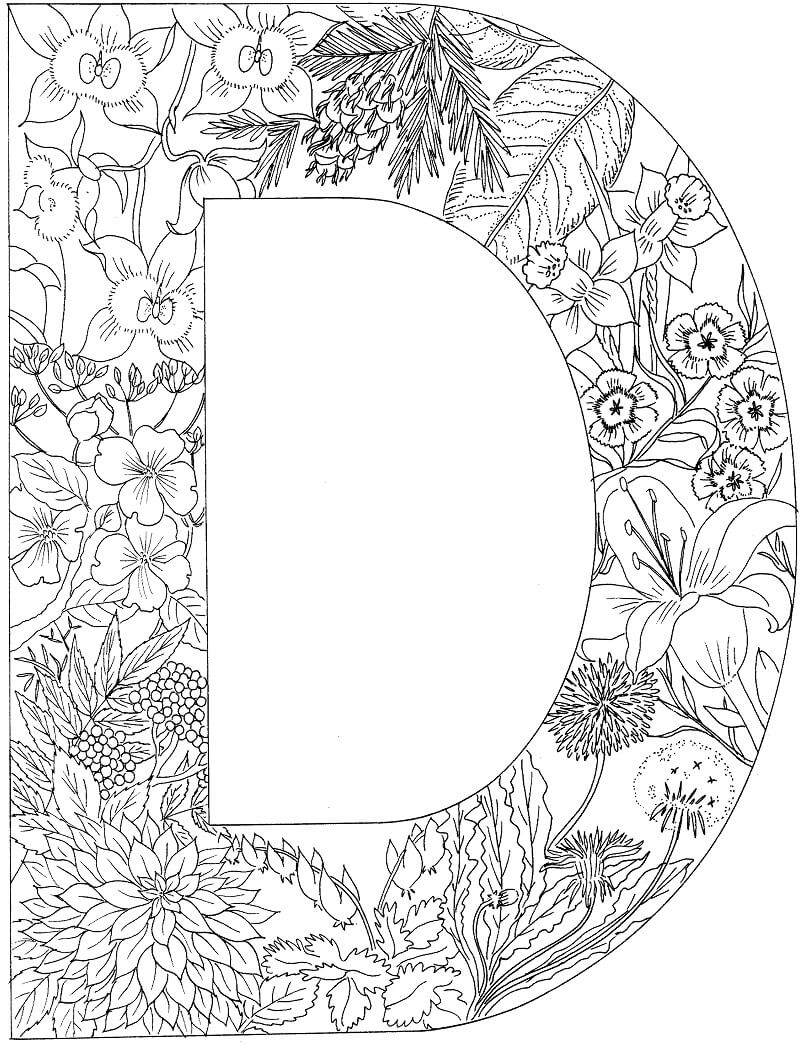 Desenhos de Letra D 9 para colorir