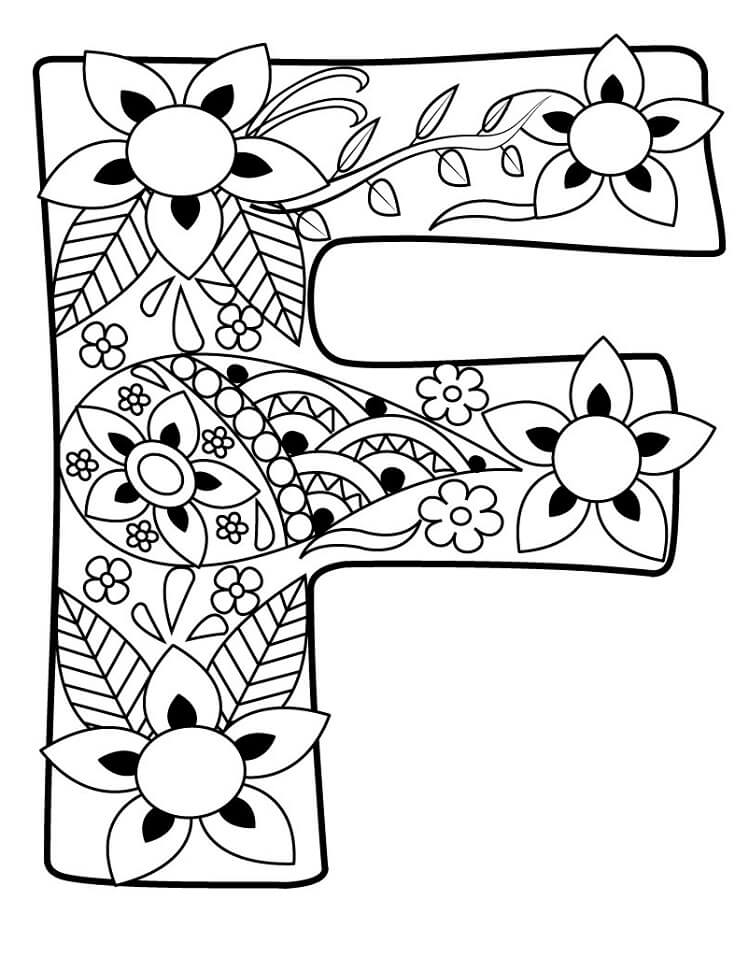 Desenhos de Letra F 6 para colorir
