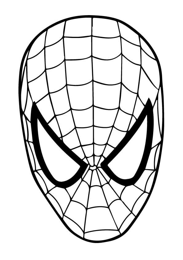 Máscara do Homem Aranha para colorir