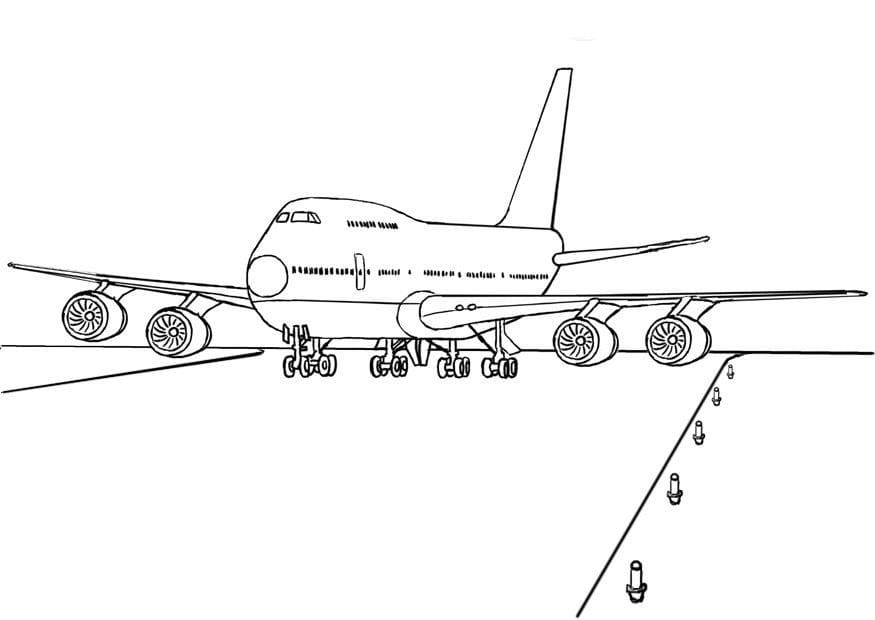 O avião está decolando para colorir